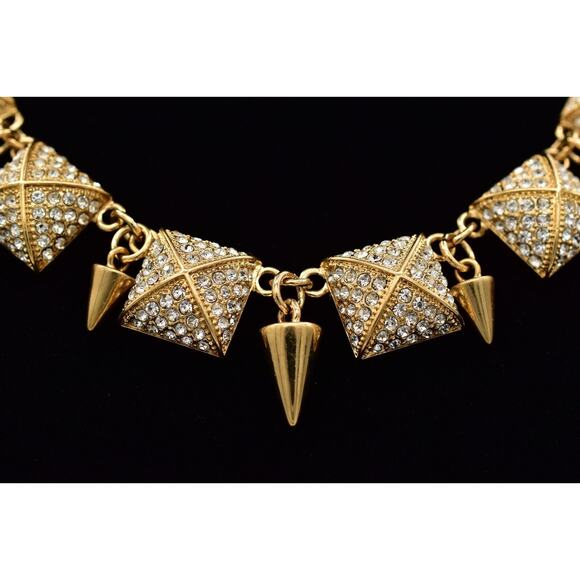 CC Skye Crystal Collar Necklace Spike Rhinestone Toggle Statement Signed Bin6B - Picture 4 of 12